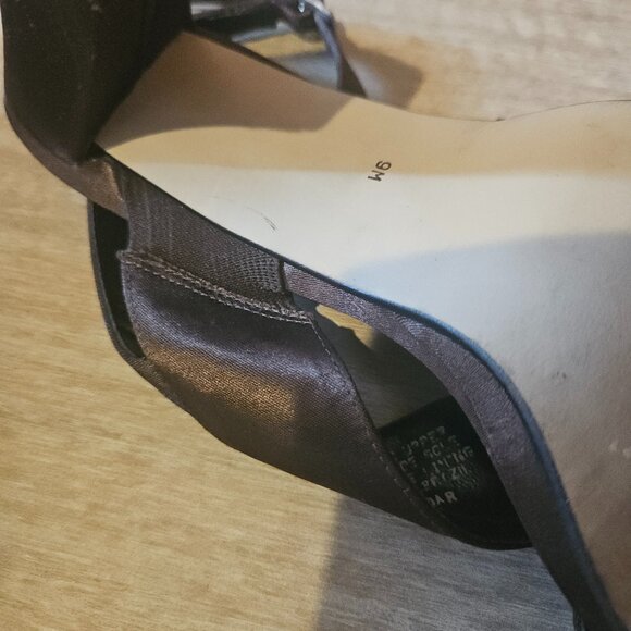 SHOES, CHOCLATE SILK HEELED CALICO SANDAL - Picture 4 of 8